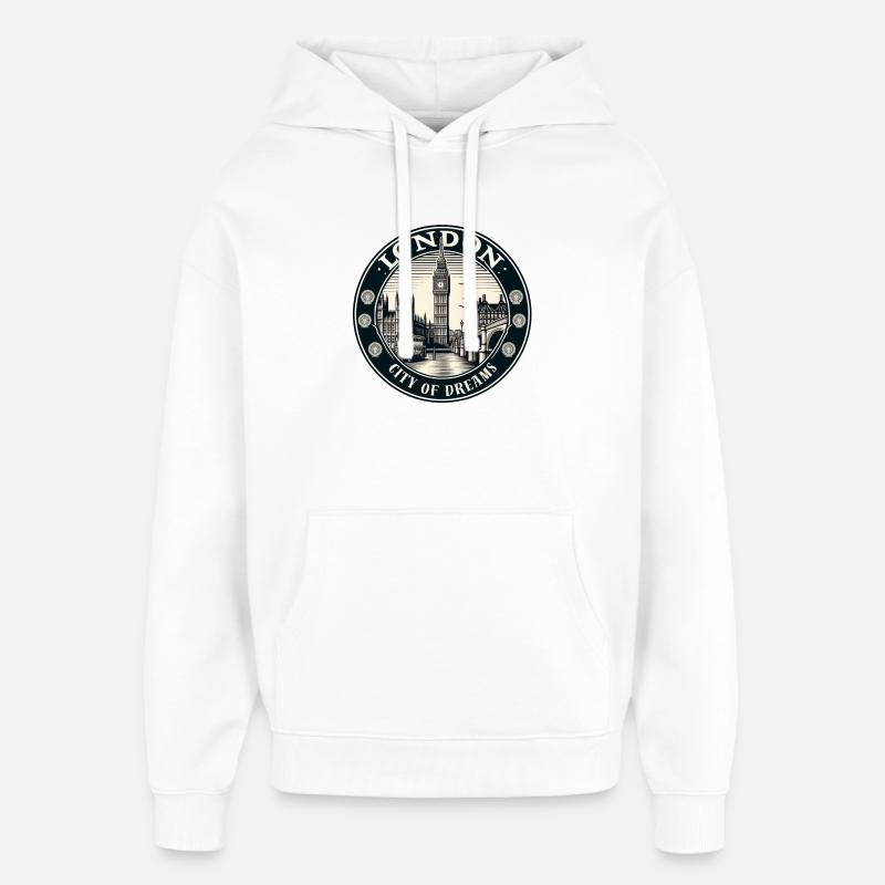 Londres - Sweat à capuche unisexe Stanley/Stella Oversized - blanc