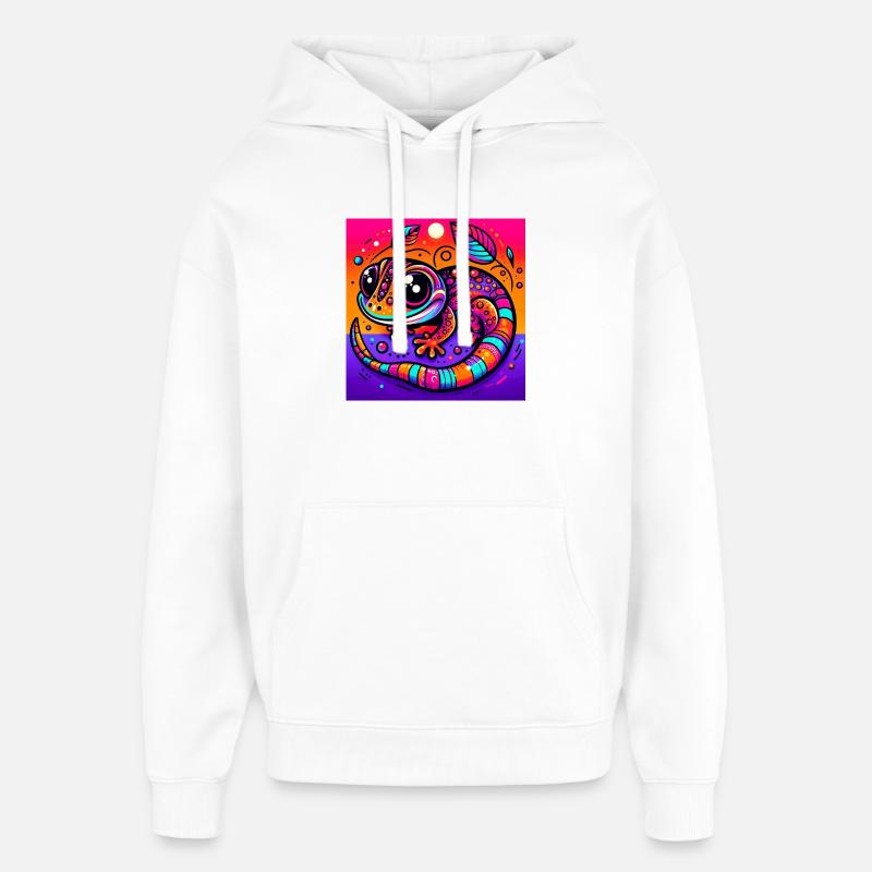Gecko - Stanley/Stella Oversized Huvtröja Unisex - vit