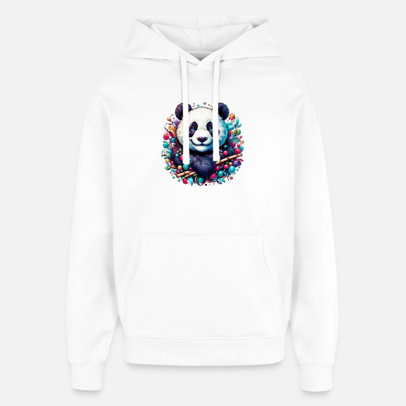 Panda - Oversized Unisex Hoodie by Stanley/Stella - white