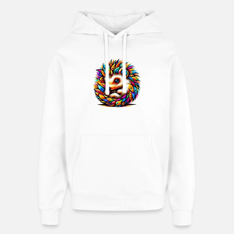 Hérisson - Sweat à capuche unisexe Stanley/Stella Oversized - blanc