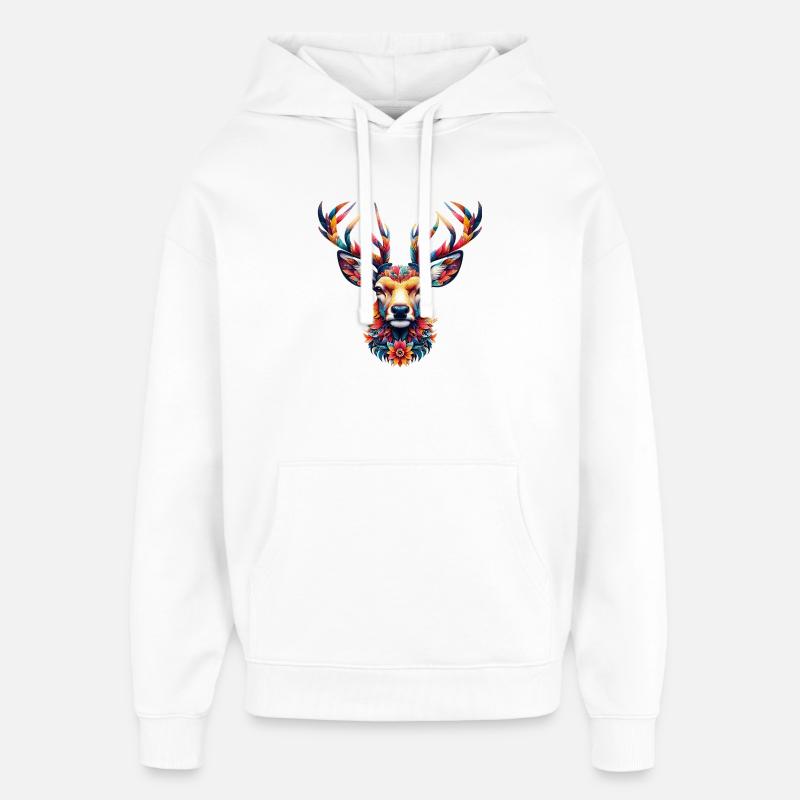 Cerf - Sweat à capuche unisexe Stanley/Stella Oversized - blanc