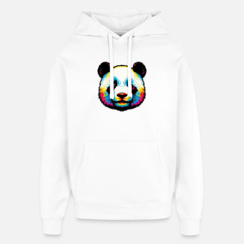 Panda - Sweat à capuche unisexe Stanley/Stella Oversized - blanc