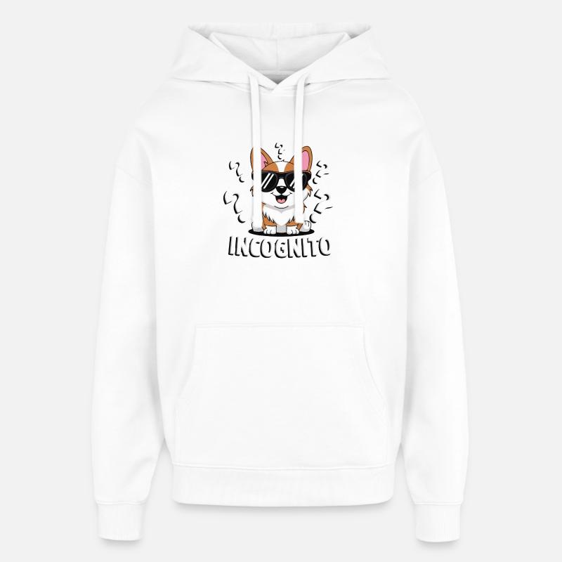 CHIENS INCOGNITO - Sweat à capuche unisexe Stanley/Stella Oversized - blanc