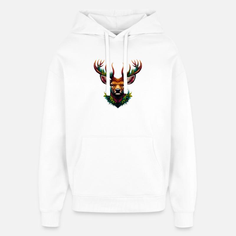 Cerf - Sweat à capuche unisexe Stanley/Stella Oversized - blanc