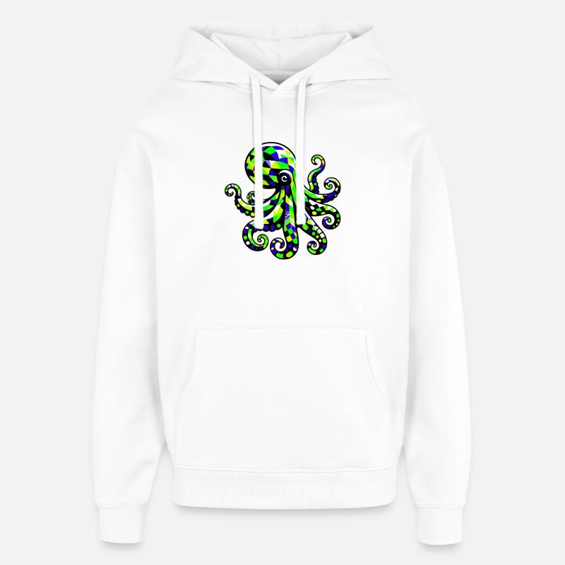 Octopus - Oversized Unisex Hoodie by Stanley/Stella - white