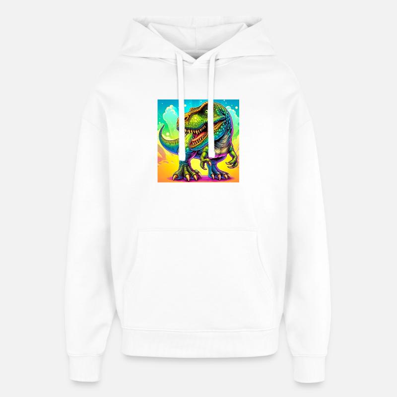 dinosaure - Sweat à capuche unisexe Stanley/Stella Oversized - blanc
