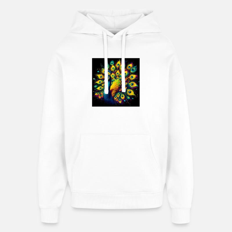 paon - Sweat à capuche unisexe Stanley/Stella Oversized - blanc