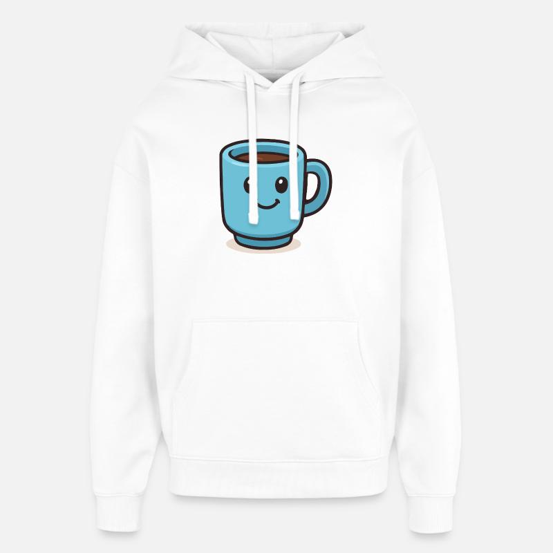 Tasse à café Happy - Sweat à capuche unisexe Stanley/Stella Oversized - blanc