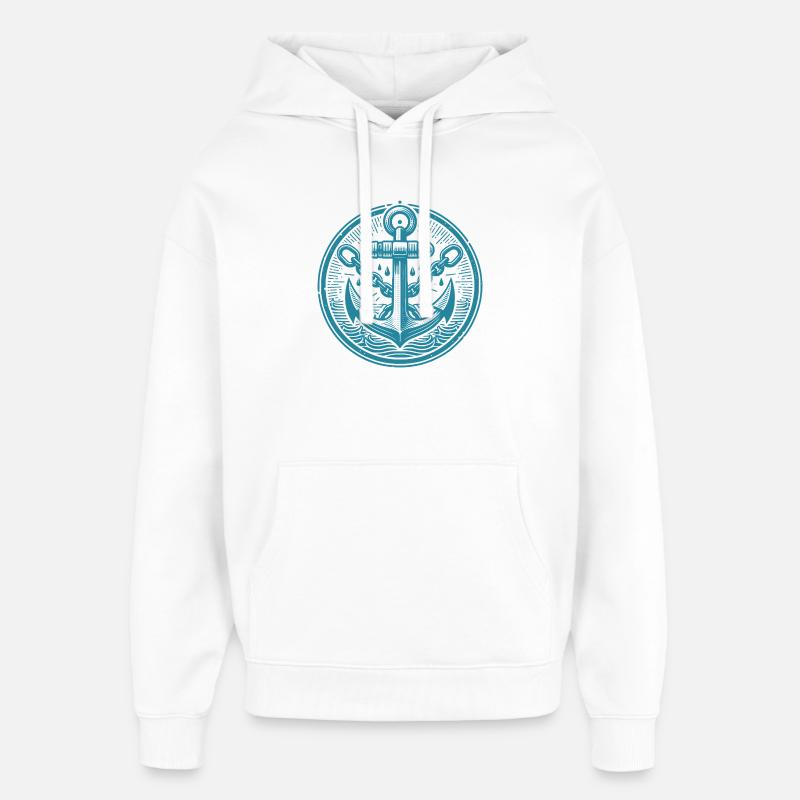 Conception d’ancre de marin pour vêtements - Sweat à capuche unisexe Stanley/Stella Oversized - blanc