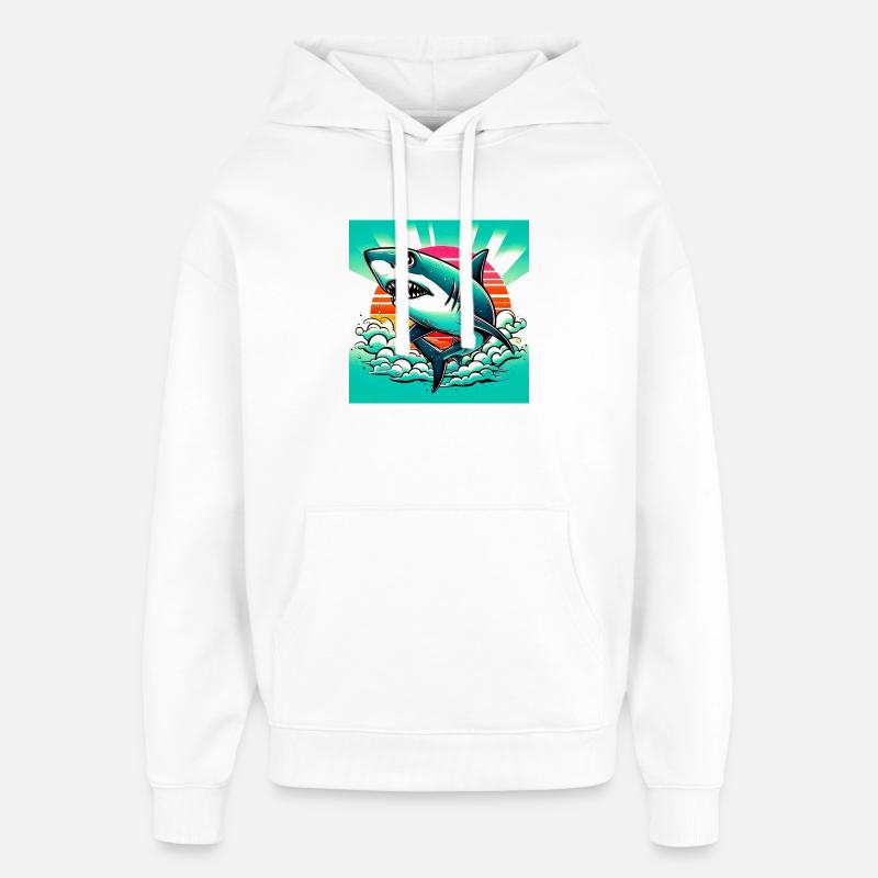 Requin - Sweat à capuche unisexe Stanley/Stella Oversized - blanc