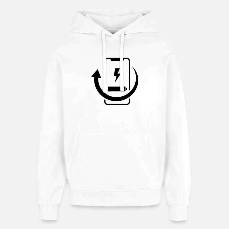 Cercle d’Énergie Éclair - Sweat à capuche unisexe Stanley/Stella Oversized - blanc