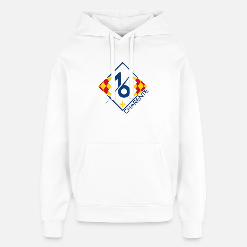 16 Charente  - Sweat à capuche unisexe Stanley/Stella Oversized - blanc