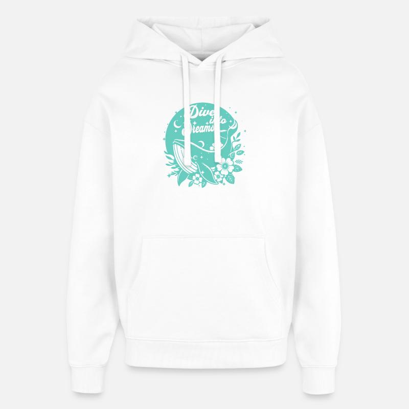 Plonge dans les Rêves Océans - Sweat à capuche unisexe Stanley/Stella Oversized - blanc