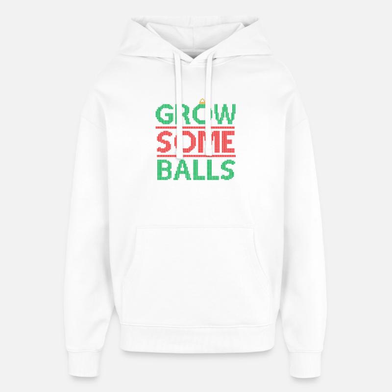Faire pousser des boules - Sweat à capuche unisexe Stanley/Stella Oversized - blanc