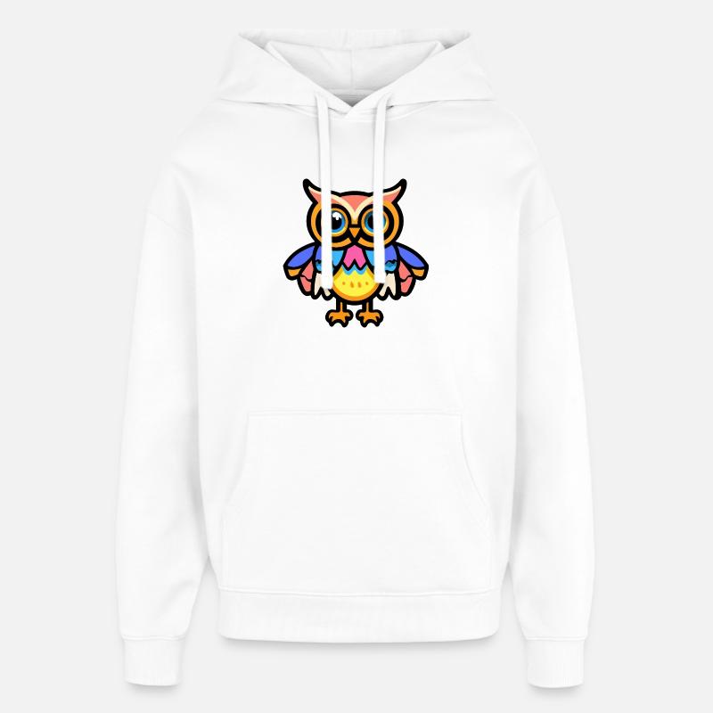 hibou Halloween bande dessinée drôle - Sweat à capuche unisexe Stanley/Stella Oversized - blanc