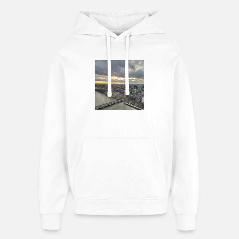 L’art de Londres - Sweat à capuche unisexe Stanley/Stella Oversized - blanc