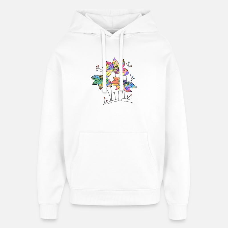 Fleur - Sweat à capuche unisexe Stanley/Stella Oversized - blanc