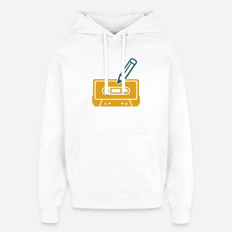 Cassette rétro au crayon - Sweat à capuche unisexe Stanley/Stella Oversized - blanc