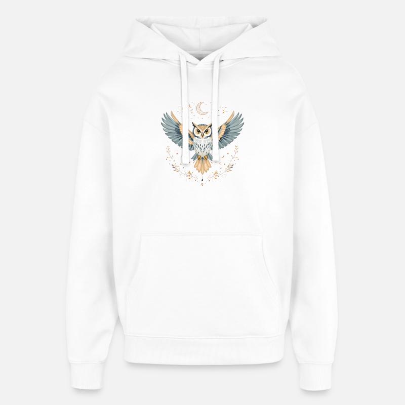 Boho Eule - Oversized Unisex Hoodie von Stanley/Stella - Weiß