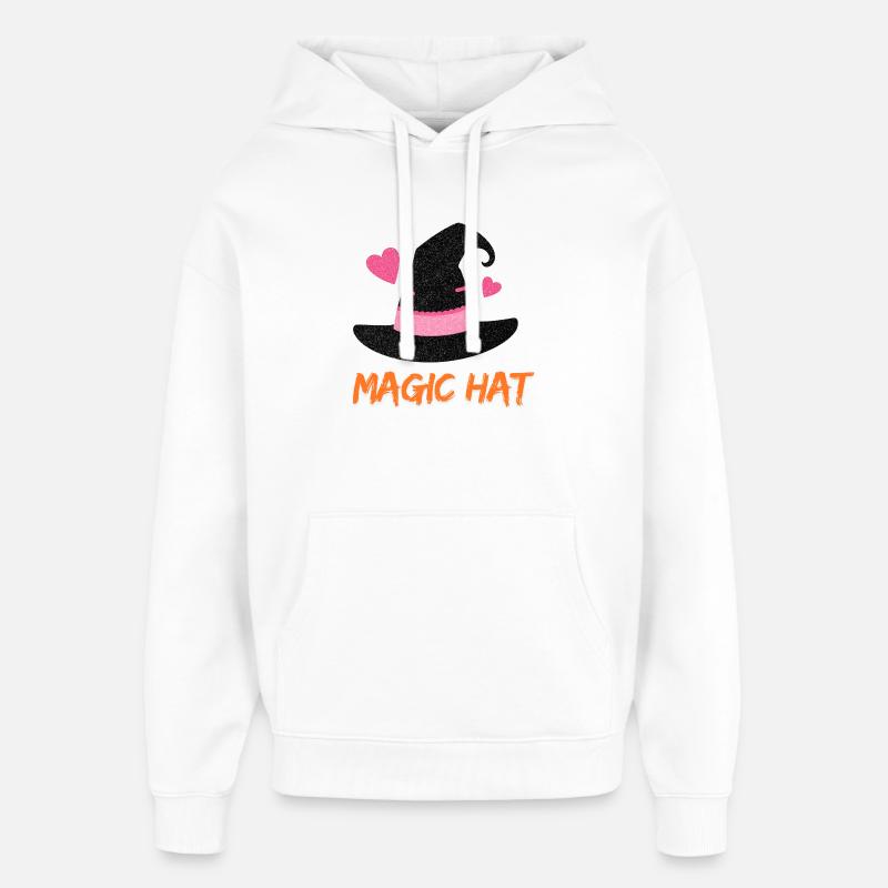 Magic hat - Pink Glitter Magic Hat - Oversized Unisex Hoodie by Stanley/Stella - white