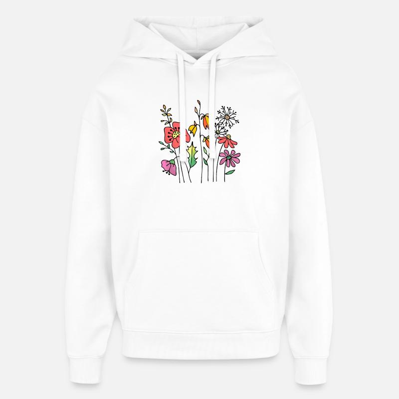 Fleur - Sweat à capuche unisexe Stanley/Stella Oversized - blanc