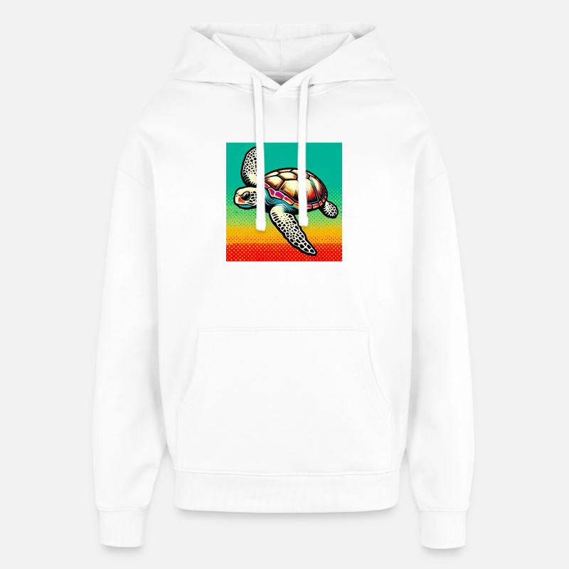 tortue - Sweat à capuche unisexe Stanley/Stella Oversized - blanc