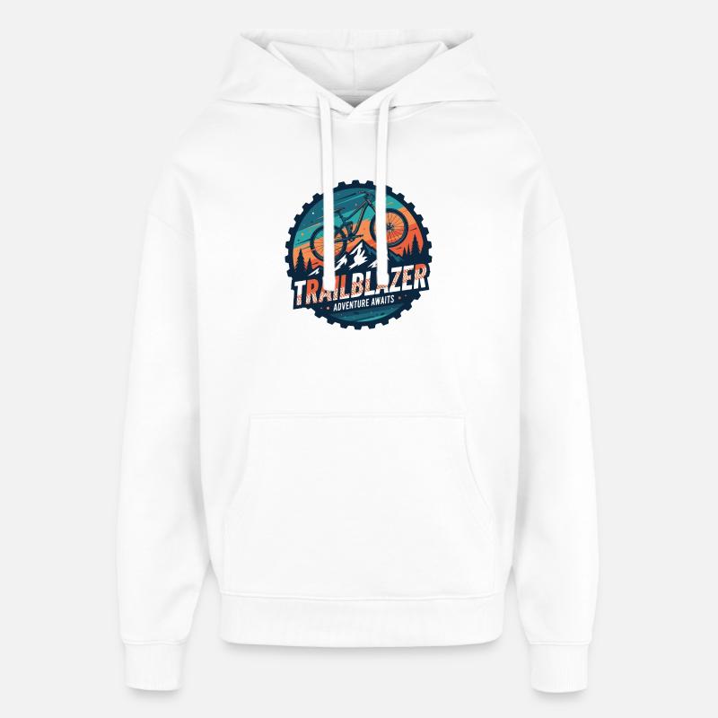 Aventure de VTT Trailblazer - Sweat à capuche unisexe Stanley/Stella Oversized - blanc