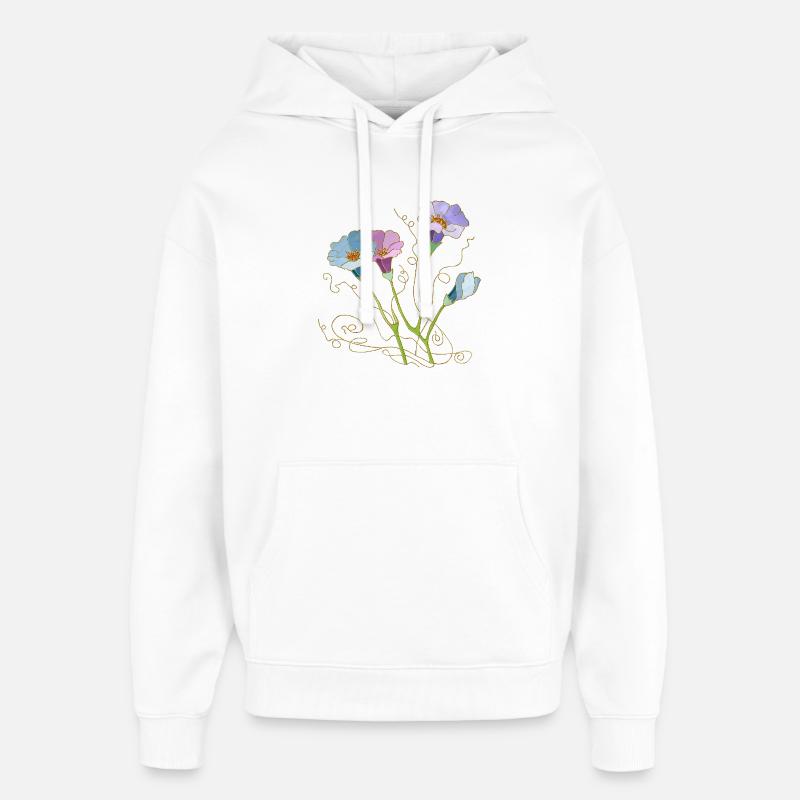 Fleur - Sweat à capuche unisexe Stanley/Stella Oversized - blanc