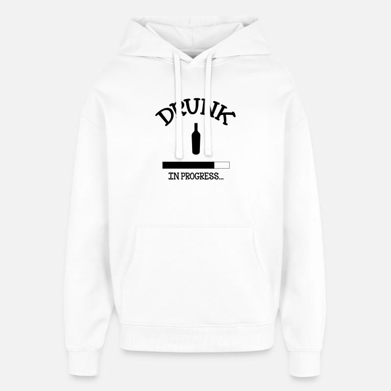 Drunk in Progress - alcool - Sweat à capuche unisexe Stanley/Stella Oversized - blanc