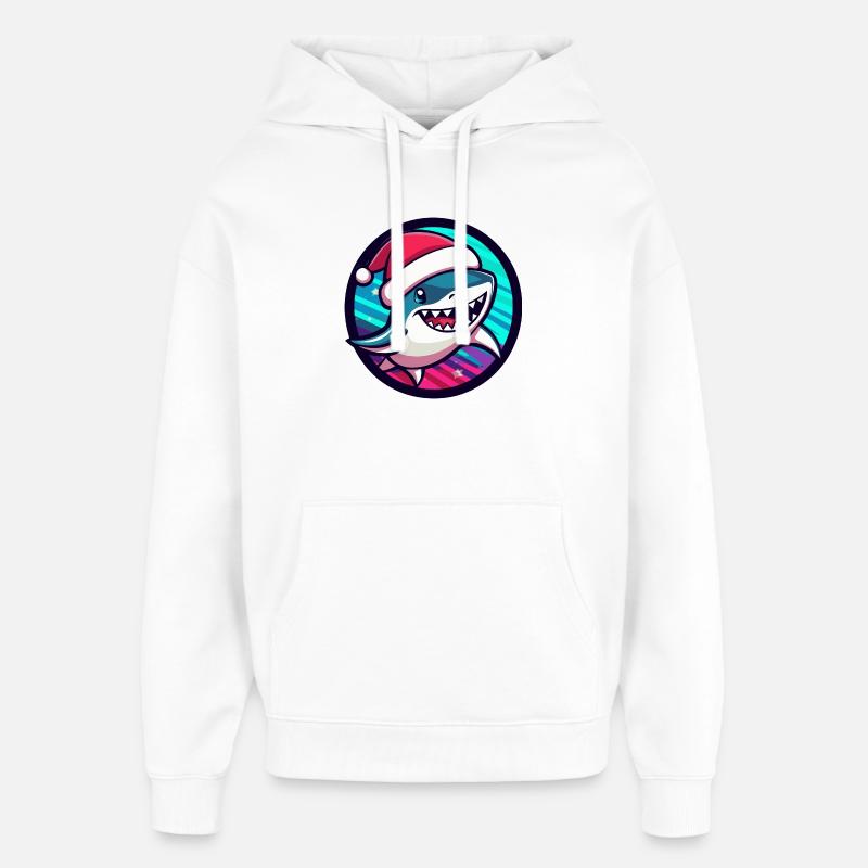Ghost Noël Shark Santa Comic - Sweat à capuche unisexe Stanley/Stella Oversized - blanc