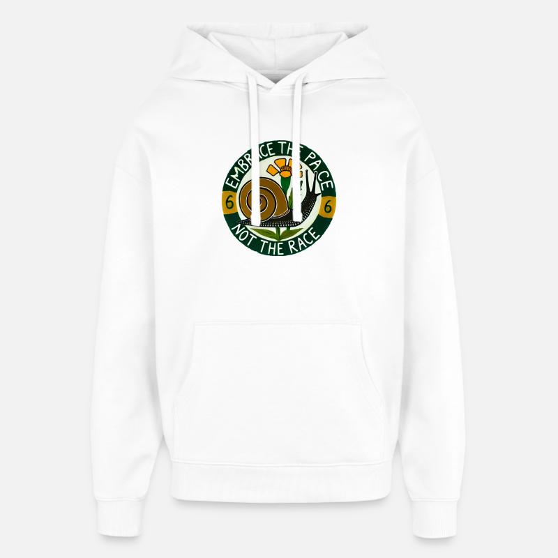 Umarme die langsame Schnecke - Oversized Unisex Hoodie von Stanley/Stella - Weiß
