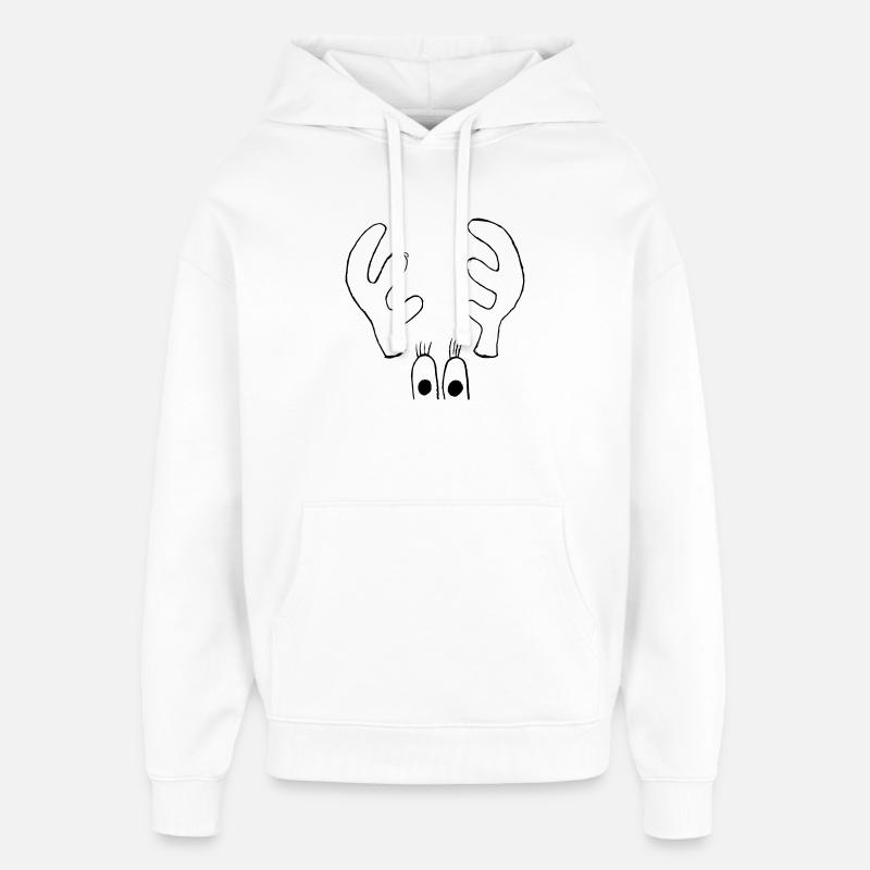 Orignal aux grands yeux - Sweat à capuche unisexe Stanley/Stella Oversized - blanc