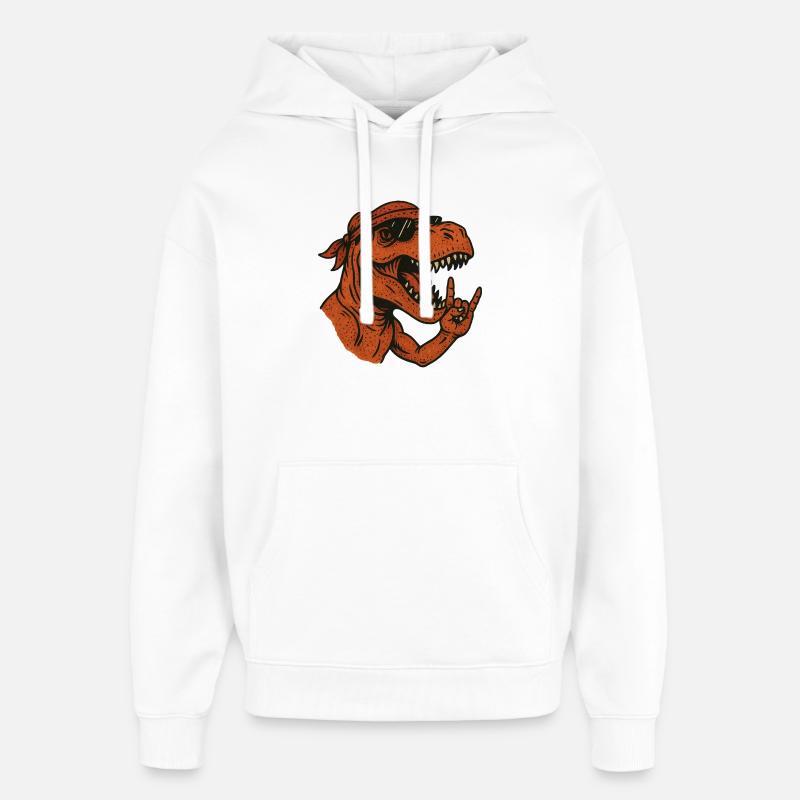 Rex Rocker Dino - Sweat à capuche unisexe Stanley/Stella Oversized - blanc