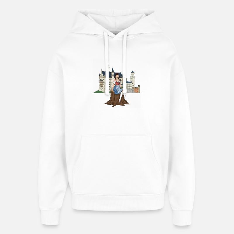 Pin-up bavarois pour Neuschwanstein - Sweat à capuche unisexe Stanley/Stella Oversized - blanc