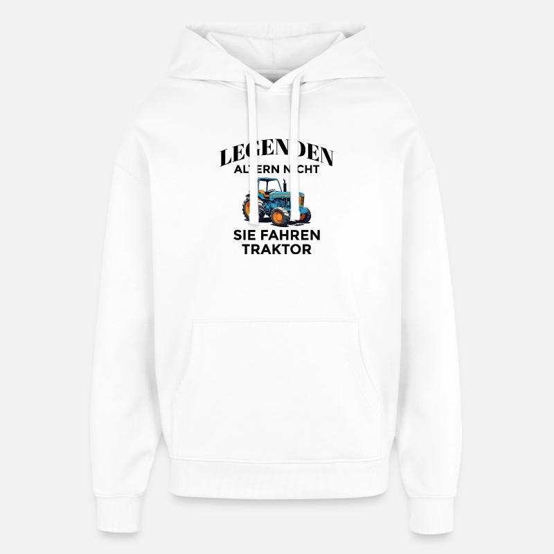 Les légendes entraînent des tracteurs - Sweat à capuche unisexe Stanley/Stella Oversized - blanc