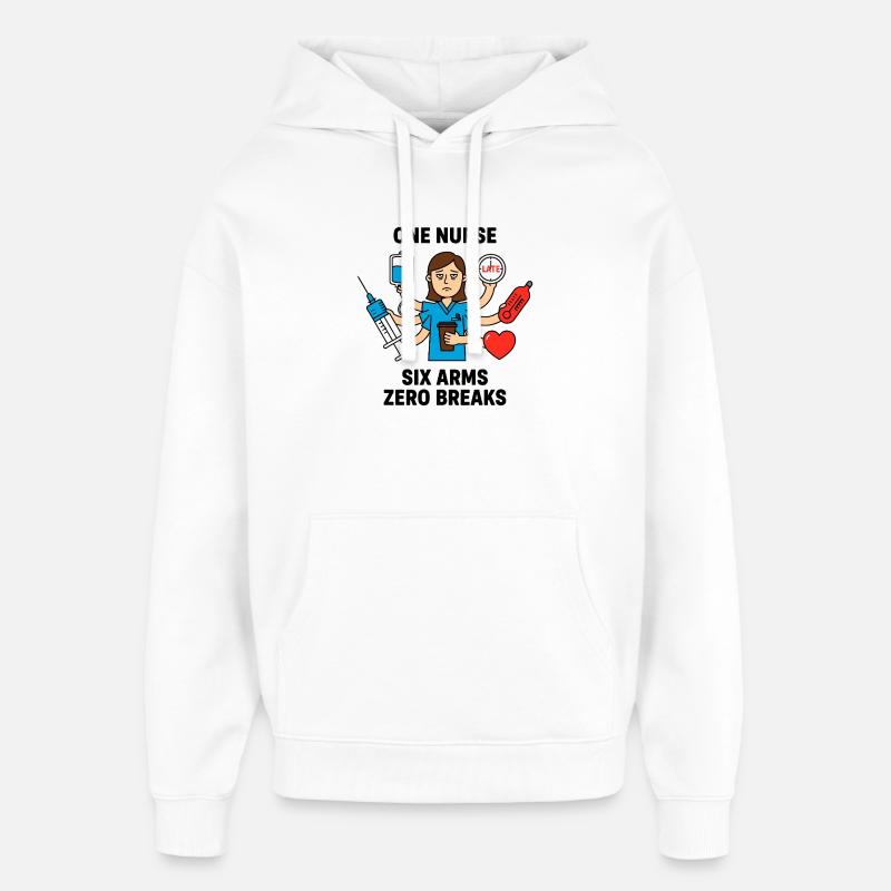 Infirmière débordée et chaos multitâche - Sweat à capuche unisexe Stanley/Stella Oversized - blanc