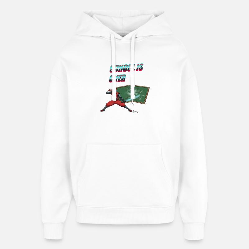 Fin de l’école ninja - Sweat à capuche unisexe Stanley/Stella Oversized - blanc