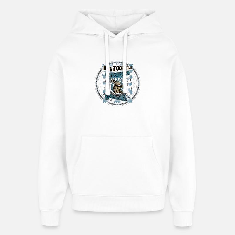 Huei Tochtli lapin dans la lune - Sweat à capuche unisexe Stanley/Stella Oversized - blanc