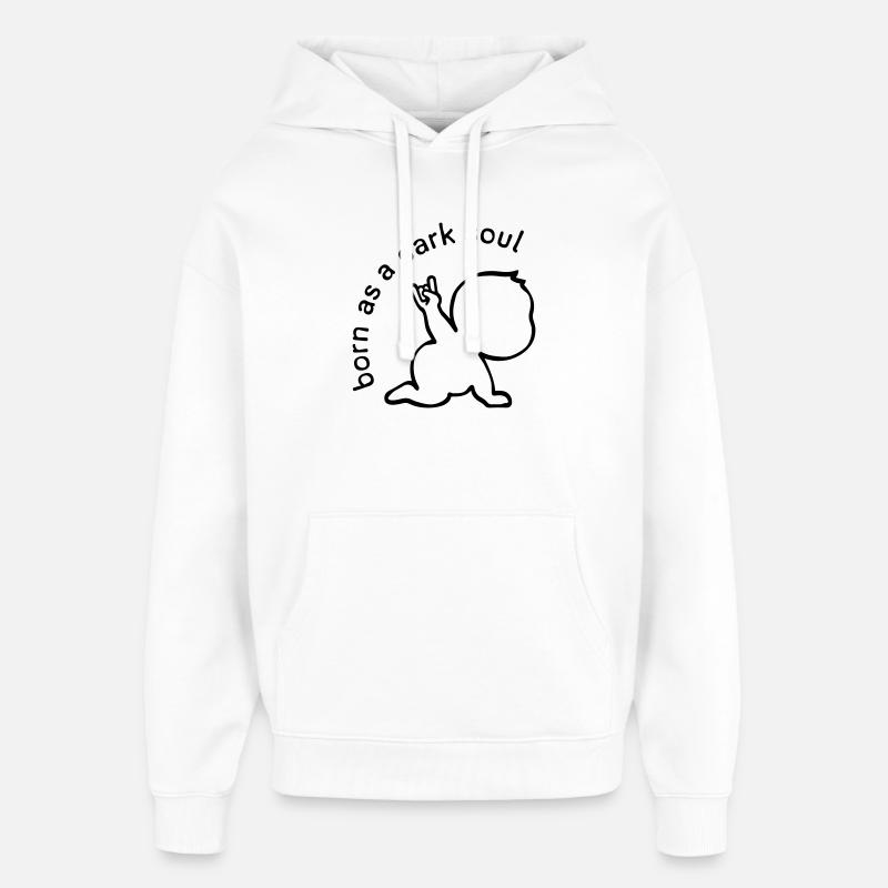 Né en âme sombre - Sweat à capuche unisexe Stanley/Stella Oversized - blanc