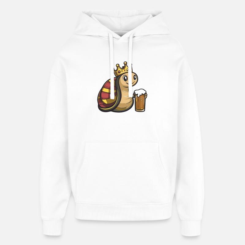 Roi de la Bière d’Escargot - Sweat à capuche unisexe Stanley/Stella Oversized - blanc