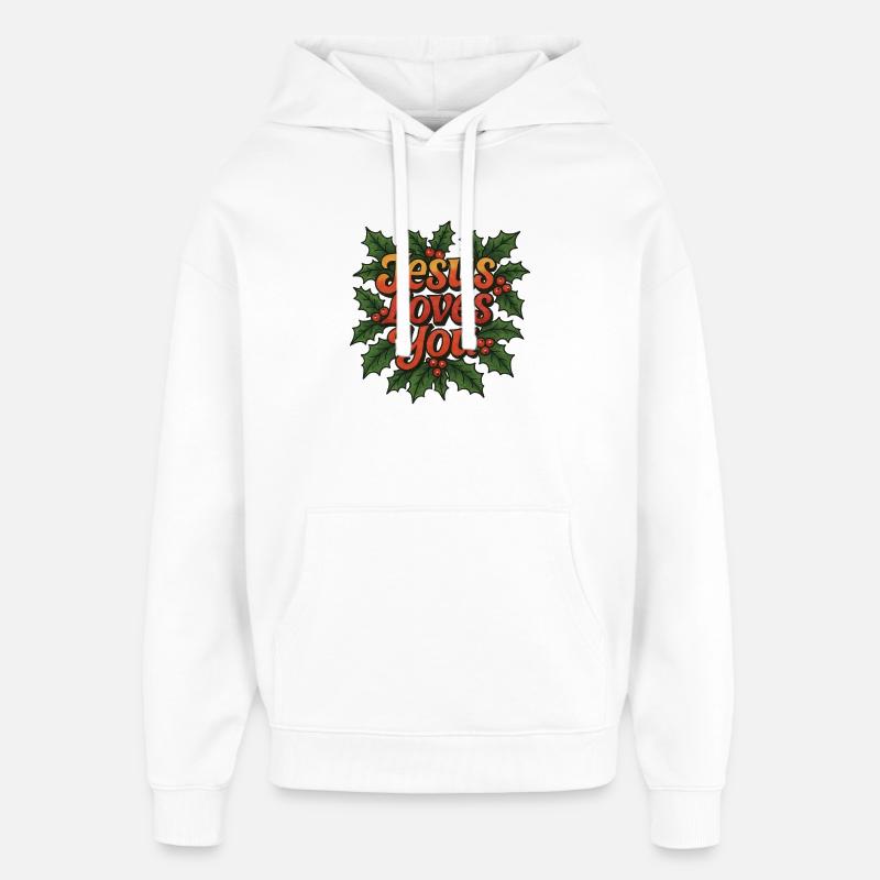 Jésus t’aime, Holly - Sweat à capuche unisexe Stanley/Stella Oversized - blanc