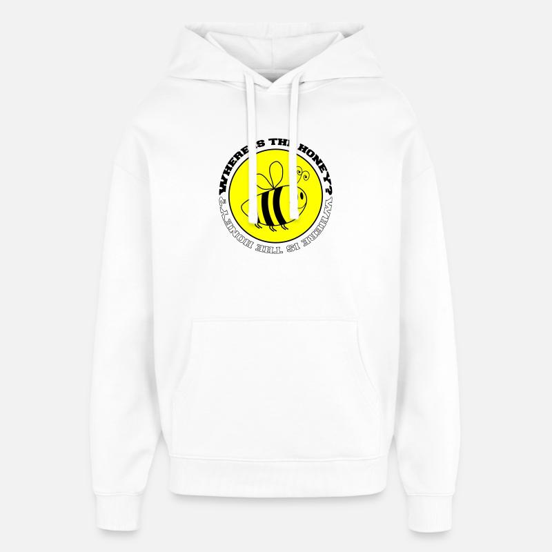 Abeille Où est le miel - Sweat à capuche unisexe Stanley/Stella Oversized - blanc