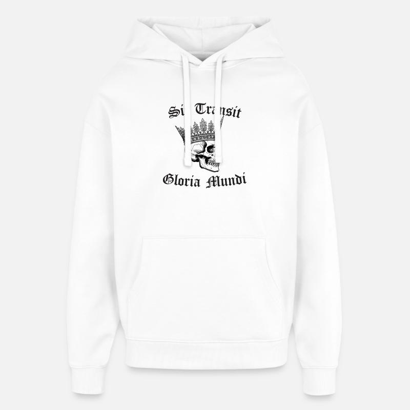 Sic Transit Gloria Mundi Gothic Tee - Stanley/Stella Oversized Felpa con cappuccio unisex - bianco