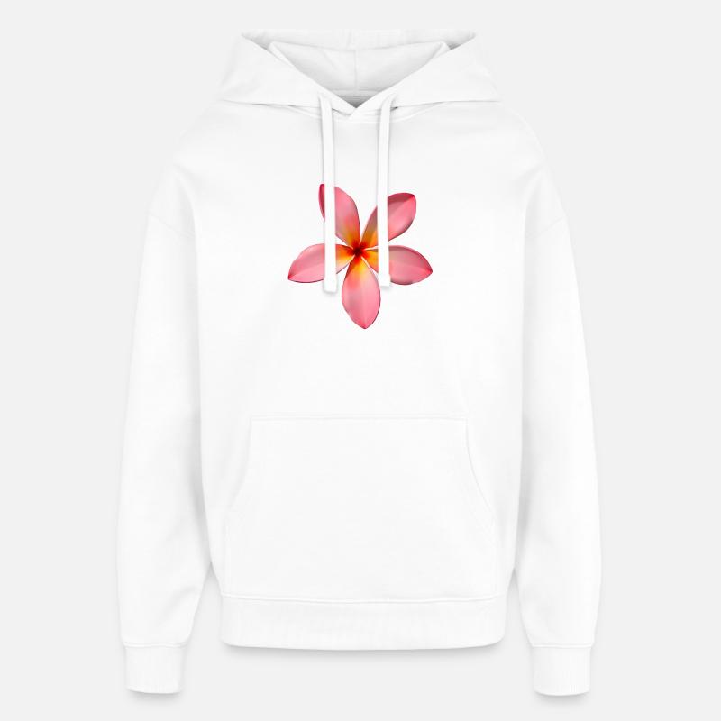 Fleur du temple de Plumeria - Sweat à capuche unisexe Stanley/Stella Oversized - blanc