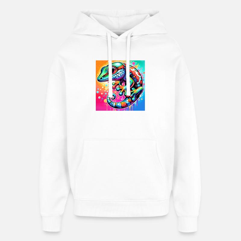 Gecko - Sweat à capuche unisexe Stanley/Stella Oversized - blanc