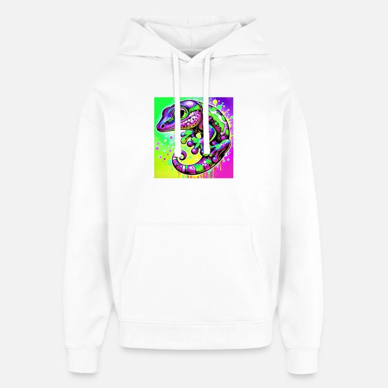 Gecko - Sweat à capuche unisexe Stanley/Stella Oversized - blanc