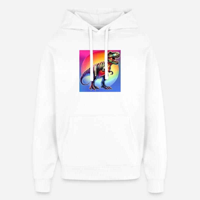 dinosaure - Sweat à capuche unisexe Stanley/Stella Oversized - blanc