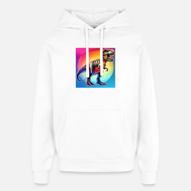 dinosaur - Oversized Unisex Hoodie by Stanley/Stella - white