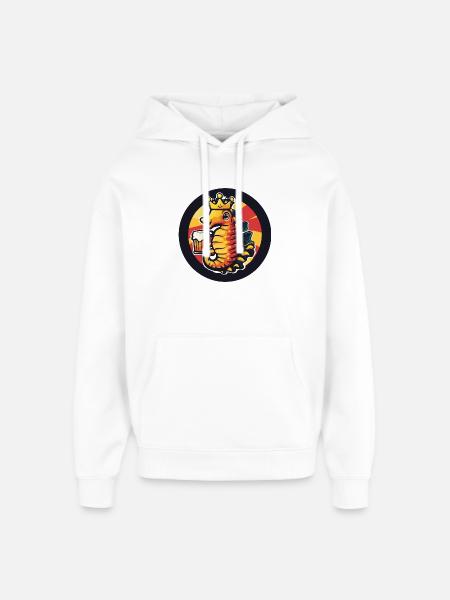 Bière hippocampe drôle - Sweat à capuche unisexe Stanley/Stella Oversized - blanc