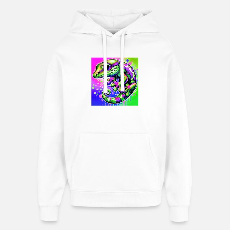 Gecko - Sweat à capuche unisexe Stanley/Stella Oversized - blanc